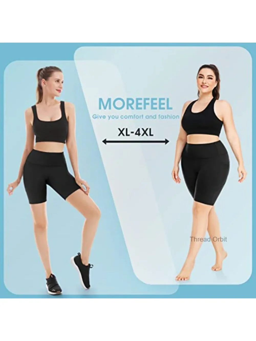 Plus Size High Waisted Biker Shorts with Pockets for Women, Tummy Control,